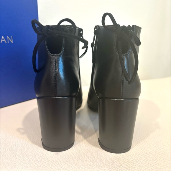 Stuart Weitzman Lofty Black Nappa Tie Back Bootie Size 8 New - Picture 9 of 11